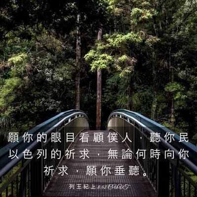 Picture 03 - 列 王 紀 上 8:52 CUVT - 願 你 的 眼 目 看 顧 僕 人 ， 聽 你 - Bible Verse Picture