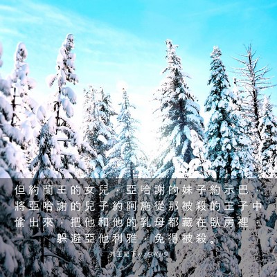 Picture 03 - 列 王 紀 下 11:2 CUVT - 但 約 蘭 王 的 女 兒 ， 亞 哈 謝 的 - Bible Verse Picture