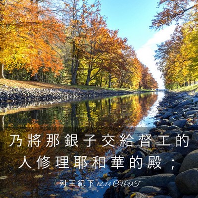 Picture 03 - 列 王 紀 下 12:14 CUVT - 乃 將 那 銀 子 交 給 督 工 的 人 修 - Bible Verse Picture