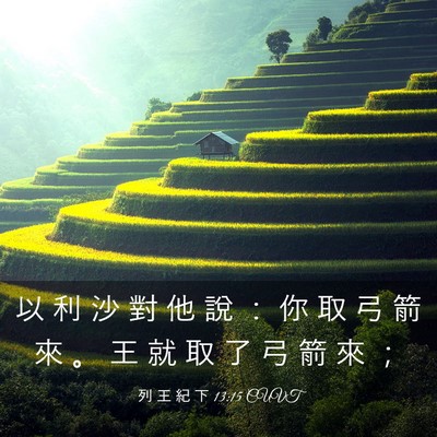 Picture 03 - 列 王 紀 下 13:15 CUVT - 以 利 沙 對 他 說 ： 你 取 弓 箭 來 - Bible Verse Picture