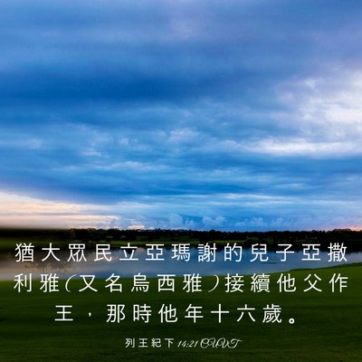 Picture 03 - 列 王 紀 下 14:21 CUVT - 猶 大 眾 民 立 亞 瑪 謝 的 兒 子 亞 - Bible Verse Picture