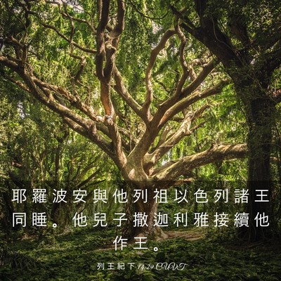 Picture 03 - 列 王 紀 下 14:29 CUVT - 耶 羅 波 安 與 他 列 祖 以 色 列 諸 - Bible Verse Picture