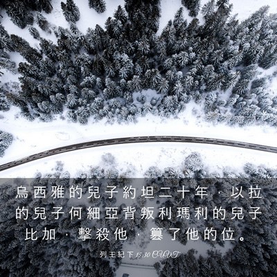 Picture 03 - 列 王 紀 下 15:30 CUVT - 烏 西 雅 的 兒 子 約 坦 二 十 年 ， - Bible Verse Picture