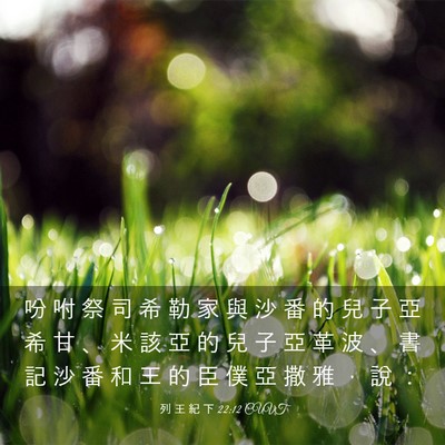 Picture 03 - 列 王 紀 下 22:12 CUVT - 吩 咐 祭 司 希 勒 家 與 沙 番 的 兒 - Bible Verse Picture