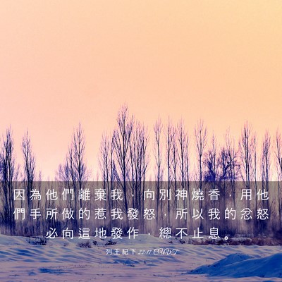 Picture 03 - 列 王 紀 下 22:17 CUVT - 因 為 他 們 離 棄 我 ， 向 別 神 燒 - Bible Verse Picture