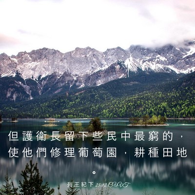 Picture 03 - 列 王 紀 下 25:12 CUVT - 但 護 衛 長 留 下 些 民 中 最 窮 的 - Bible Verse Picture