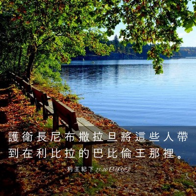 Picture 03 - 列 王 紀 下 25:20 CUVT - 護 衛 長 尼 布 撒 拉 旦 將 這 些 人 - Bible Verse Picture