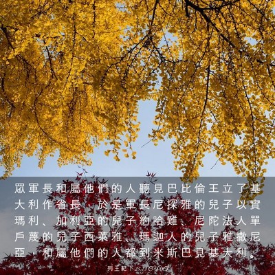 Picture 03 - 列 王 紀 下 25:23 CUVT - 眾 軍 長 和 屬 他 們 的 人 聽 見 巴 - Bible Verse Picture