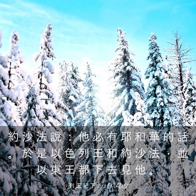 Picture 03 - 列 王 紀 下 3:12 CUVT - 約 沙 法 說 ： 他 必 有 耶 和 華 的 - Bible Verse Picture