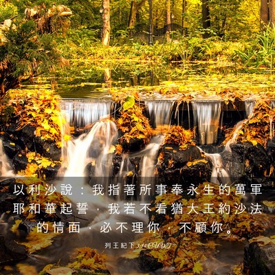 Picture 03 - 列 王 紀 下 3:14 CUVT - 以 利 沙 說 ： 我 指 著 所 事 奉 永 - Bible Verse Picture