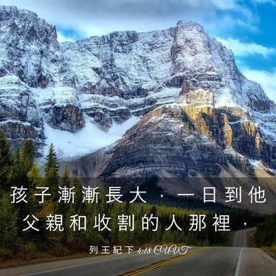 Picture 03 - 列 王 紀 下 4:18 CUVT - 孩 子 漸 漸 長 大 ， 一 日 到 他 父 - Bible Verse Picture