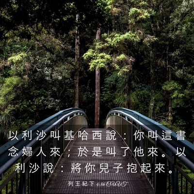 Picture 03 - 列 王 紀 下 4:36 CUVT - 以 利 沙 叫 基 哈 西 說 ： 你 叫 這 - Bible Verse Picture