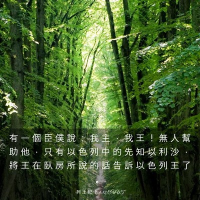Picture 03 - 列 王 紀 下 6:12 CUVT - 有 一 個 臣 僕 說 ： 我 主 ， 我 王 - Bible Verse Picture
