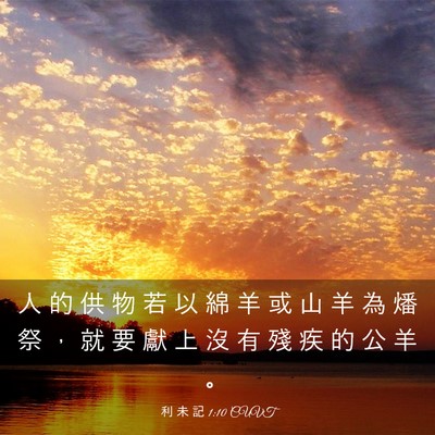 Picture 03 - 利 未 記 1:10 CUVT - 人 的 供 物 若 以 綿 羊 或 山 羊 為 - Bible Verse Picture