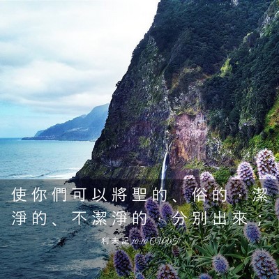 Picture 03 - 利 未 記 10:10 CUVT - 使 你 們 可 以 將 聖 的 、 俗 的 ， - Bible Verse Picture