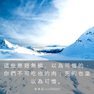 Picture 03 - 利 未 記 11:11 CUVT - 這 些 無 翅 無 鱗 、 以 為 可 憎 的 - Bible Verse Picture