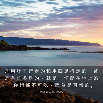 Picture 03 - 利 未 記 11:42 CUVT - 凡 用 肚 子 行 走 的 和 用 四 足 行 - Bible Verse Picture