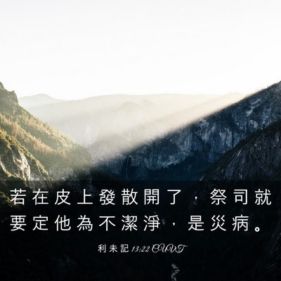 Picture 03 - 利 未 記 13:22 CUVT - 若 在 皮 上 發 散 開 了 ， 祭 司 就 - Bible Verse Picture