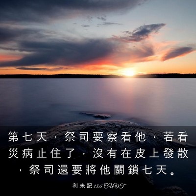 Picture 03 - 利 未 記 13:5 CUVT - 第 七 天 ， 祭 司 要 察 看 他 ， 若 - Bible Verse Picture