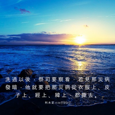 Picture 03 - 利 未 記 13:56 CUVT - 洗 過 以 後 ， 祭 司 要 察 看 ， 若 - Bible Verse Picture