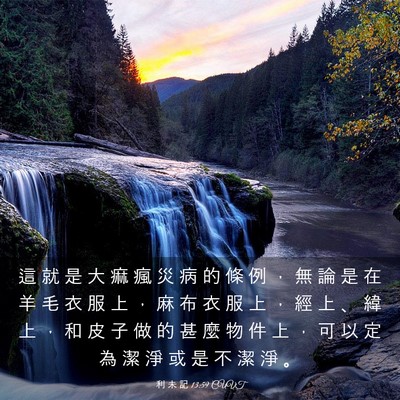 Picture 03 - 利 未 記 13:59 CUVT - 這 就 是 大 痲 瘋 災 病 的 條 例 ， - Bible Verse Picture