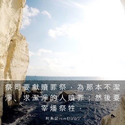Picture 03 - 利 未 記 14:19 CUVT - 祭 司 要 獻 贖 罪 祭 ， 為 那 本 不 - Bible Verse Picture
