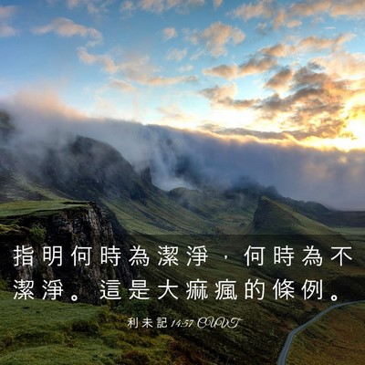 Picture 03 - 利 未 記 14:57 CUVT - 指 明 何 時 為 潔 淨 ， 何 時 為 不 - Bible Verse Picture