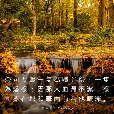 Picture 03 - 利 未 記 15:30 CUVT - 祭 司 要 獻 一 隻 為 贖 罪 祭 ， 一 - Bible Verse Picture
