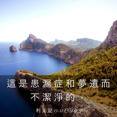 Picture 03 - 利 未 記 15:32 CUVT - 這 是 患 漏 症 和 夢 遺 而 不 潔 淨 - Bible Verse Picture