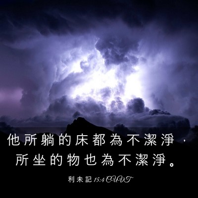 Picture 03 - 利 未 記 15:4 CUVT - 他 所 躺 的 床 都 為 不 潔 淨 ， 所 - Bible Verse Picture