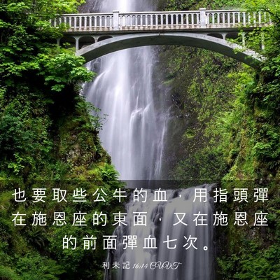 Picture 03 - 利 未 記 16:14 CUVT - 也 要 取 些 公 牛 的 血 ， 用 指 頭 - Bible Verse Picture