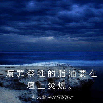 Picture 03 - 利 未 記 16:25 CUVT - 贖 罪 祭 牲 的 脂 油 要 在 壇 上 焚 - Bible Verse Picture