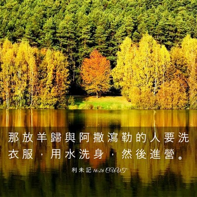 Picture 03 - 利 未 記 16:26 CUVT - 那 放 羊 歸 與 阿 撒 瀉 勒 的 人 要 - Bible Verse Picture