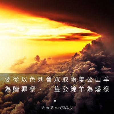 Picture 03 - 利 未 記 16:5 CUVT - 要 從 以 色 列 會 眾 取 兩 隻 公 山 - Bible Verse Picture