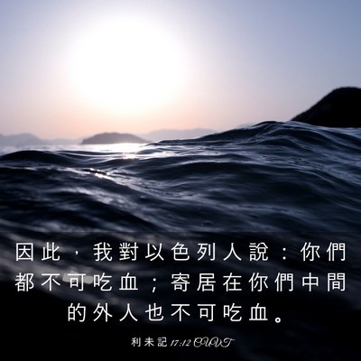 Picture 03 - 利 未 記 17:12 CUVT - 因 此 ， 我 對 以 色 列 人 說 ： 你 - Bible Verse Picture