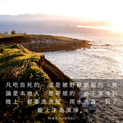 Picture 03 - 利 未 記 17:15 CUVT - 凡 吃 自 死 的 ， 或 是 被 野 獸 撕 - Bible Verse Picture