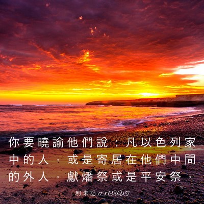 Picture 03 - 利 未 記 17:8 CUVT - 你 要 曉 諭 他 們 說 ： 凡 以 色 列 - Bible Verse Picture