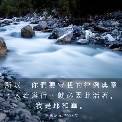 Picture 03 - 利 未 記 18:5 CUVT - 所 以 ， 你 們 要 守 我 的 律 例 典 - Bible Verse Picture