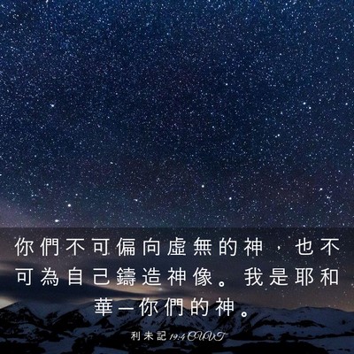 Picture 03 - 利 未 記 19:4 CUVT - 你 們 不 可 偏 向 虛 無 的 神 ， 也 - Bible Verse Picture