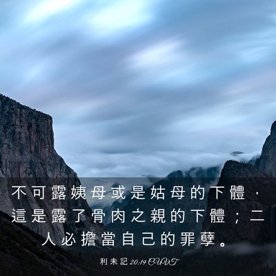 Picture 03 - 利 未 記 20:19 CUVT - 不 可 露 姨 母 或 是 姑 母 的 下 體 - Bible Verse Picture