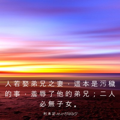 Picture 03 - 利 未 記 20:21 CUVT - 人 若 娶 弟 兄 之 妻 ， 這 本 是 污 - Bible Verse Picture