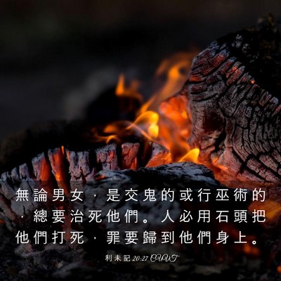 Picture 03 - 利 未 記 20:27 CUVT - 無 論 男 女 ， 是 交 鬼 的 或 行 巫 - Bible Verse Picture