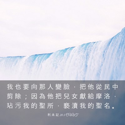 Picture 03 - 利 未 記 20:3 CUVT - 我 也 要 向 那 人 變 臉 ， 把 他 從 - Bible Verse Picture