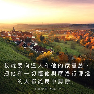 Picture 03 - 利 未 記 20:5 CUVT - 我 就 要 向 這 人 和 他 的 家 變 臉 - Bible Verse Picture