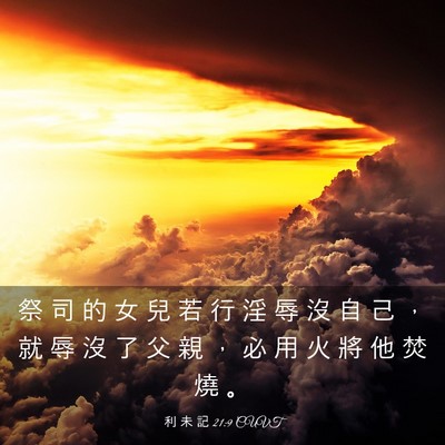 Picture 03 - 利 未 記 21:9 CUVT - 祭 司 的 女 兒 若 行 淫 辱 沒 自 己 - Bible Verse Picture