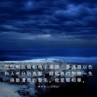 Picture 03 - 利 未 記 22:2 CUVT - 你 吩 咐 亞 倫 和 他 子 孫 說 ： 要 - Bible Verse Picture