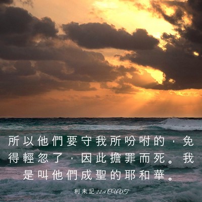 Picture 03 - 利 未 記 22:9 CUVT - 所 以 他 們 要 守 我 所 吩 咐 的 ， - Bible Verse Picture