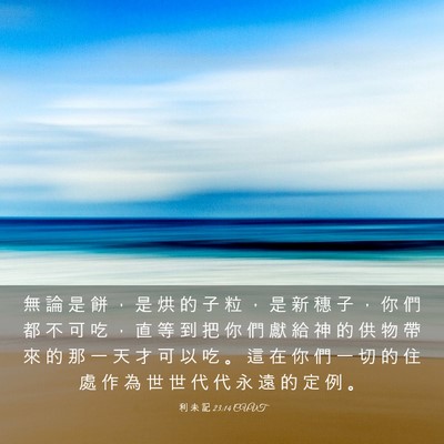 Picture 03 - 利 未 記 23:14 CUVT - 無 論 是 餅 ， 是 烘 的 子 粒 ， 是 - Bible Verse Picture
