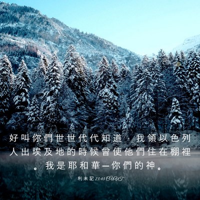 Picture 03 - 利 未 記 23:43 CUVT - 好 叫 你 們 世 世 代 代 知 道 ， 我 - Bible Verse Picture