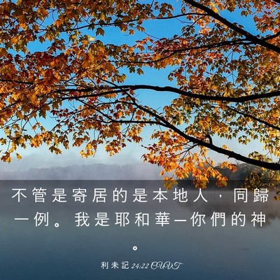Picture 03 - 利 未 記 24:22 CUVT - 不 管 是 寄 居 的 是 本 地 人 ， 同 - Bible Verse Picture